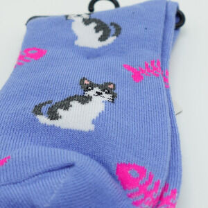 SOFRA PURPLE CAT N FISH BONES SOCKS A$3